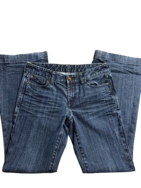 Express Women's dark Blue Denim Jeans wide leg size 6R zipper fly five pocket